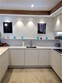 Modern White Kitchen with Chrome sink