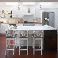 White Shaker Kitchen with Bamboo Worktops